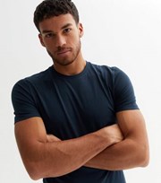 New Look Navy Crew Neck Muscle Fit T-Shirt